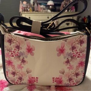 Floral Crossbody Bag - Pink and Cream